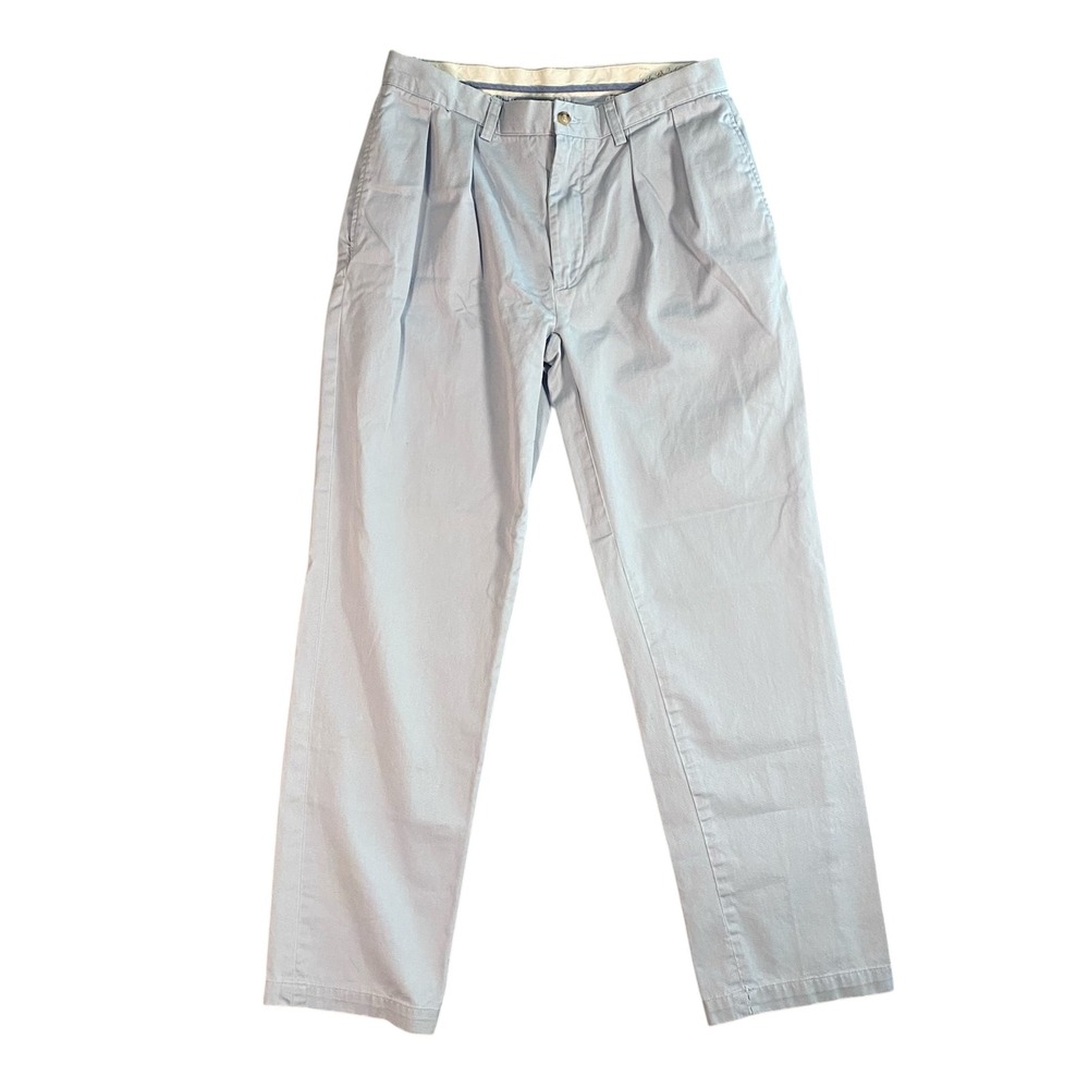 Polo Ralph Lauren Mens Classic Fit Pleated Chino Pants Light Blue Cotton Twill
